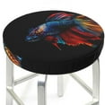 thumbnail image 3 of Lsque Colorful Betta Fish Pattern Round Bar chair cushion covers Velvet Fabric Premium Comfort Protects from Scratches and Stains for 14-17 Inch Chair-14 inch, 3 of 7