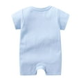 thumbnail image 3 of Zanarzt Baby Girl Romper Cotton Infant Baby Boy Girl Clothing Short Sleeve Jumpsuit Romper Newborn Outfit One Piece Clothes Light Blue,0-3 Months, 3 of 8