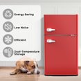 thumbnail image 3 of Havato 3.1 Cu.ft mini Fridge, double-door stainless steel design, silent defrost, first choice for home, dormitory and office, red, 3 of 8
