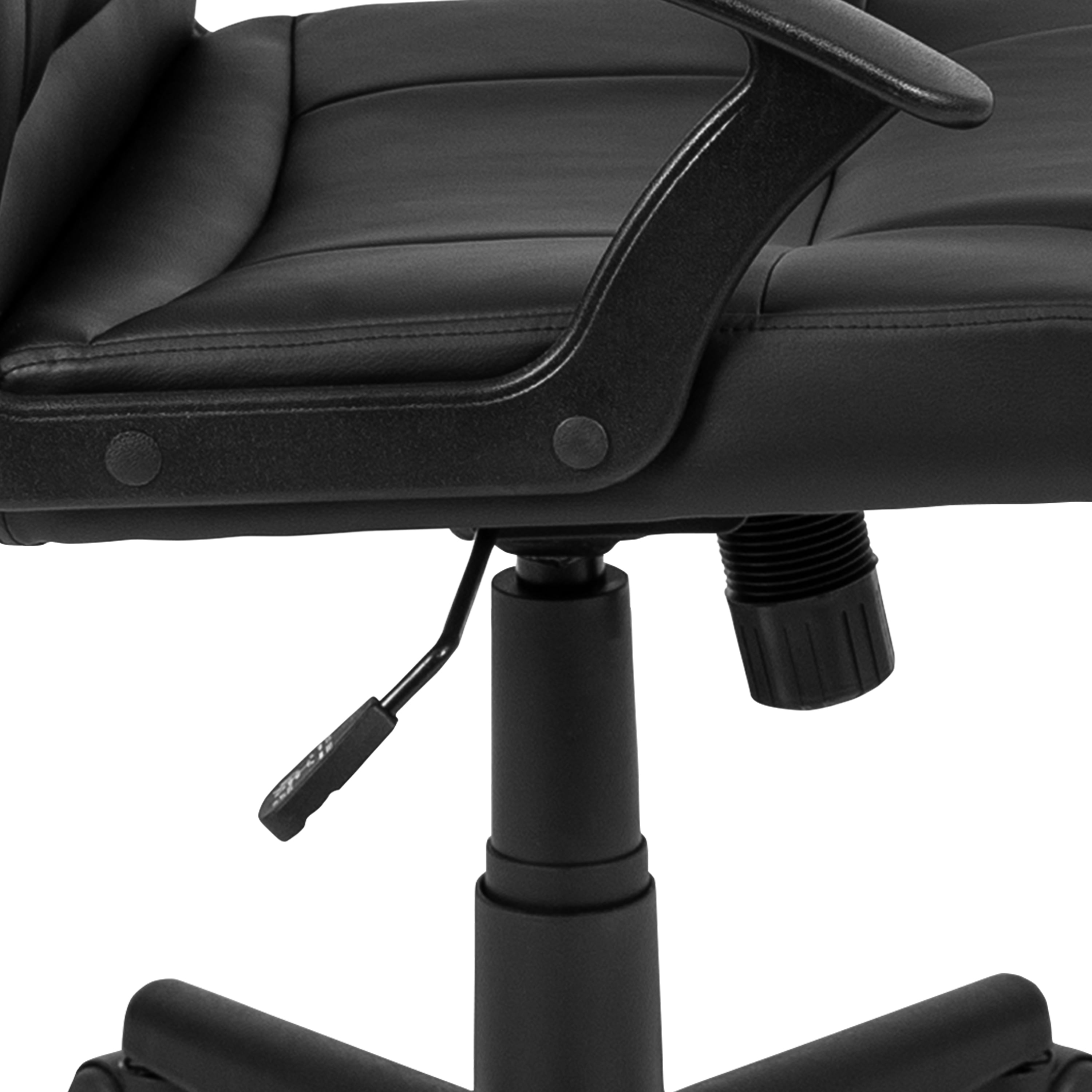 Flash Furniture Basics High Back LeatherSoft-Padded Task Office Chair with Arms, Black