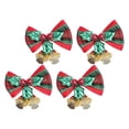 thumbnail image 4 of 2x4x Adornos Colgantes Para árbol De Navidad Manualidades Lazo Navideño Campana Casa De Vacaciones Lazo A Cuadros Verde, 4 of 8