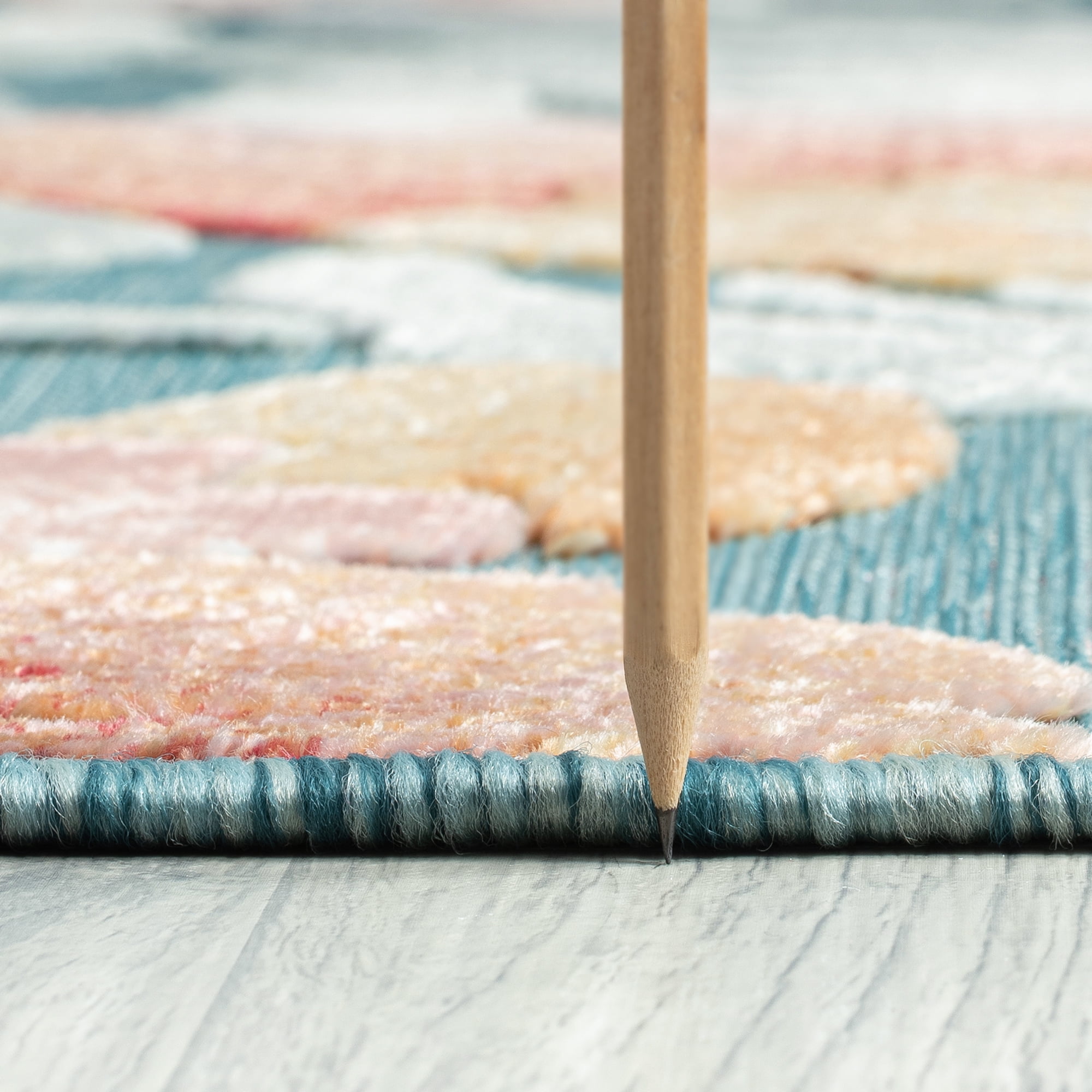 2x8 Water Resistant, Indoor Outdoor Runner Rugs for Patios, Hallway, Entryway, Deck, Porch, Balcony or Kitchen | Outside Area Rug for Patio | Aqua, Floral | Size: 2'2'' x 7'3''
