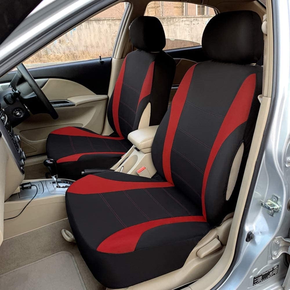 SUV Fit Most Car Black Truck Leatherette Seat Covers Breathable Full Set Waterproof Front Back Cover with 5 Detachable Headrests Auto Queen Car Seat Covers 