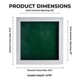 thumbnail image 4 of 30x30 Shadow Box Frame White Wood | With a 3/4" Usable Display Depth | Includes a Forest Green Real, 4 of 6