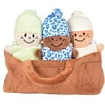 thumbnail image 2 of Creative Minds Cesta de bebés con 3 muñecos de peluche súper suaves de 9 pulgadas para bebés y niños Juego de juguetes sensoriales multiculturales de felpa para bebés con cesta Verde Blanco Azul, 2 of 5