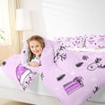 thumbnail image 4 of Feelyou Kids Santa Claus Full Size Comforter Sets, Dreamy Fairy Tale Bedding Comforter Set, Purple Christmas Gifts Reversible Bedding Sets, Super Cozy Room Decor, 3pcs, 4 of 8