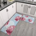 thumbnail image 2 of Pioneer Flower Floral Print Pattern Kitchen Rugs Sets Of 2,Anti Fatigue Kitchen Mat Rugs Non Slip Washable,Decorative Kitchen Floor Mats for Kitchen,Sink,Laundry,17"x30"+17"x47", 2 of 7