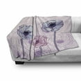 thumbnail image 3 of Anemone Flower Soft Flannel Fleece Throw Blanket, Retro Grunge Display with Graphic Anemone Field Buds Leaves, Cozy Plush for Indoor and Outdoor Use, 70" x 90", Baby Blue Pale Pink, by Ambesonne, 3 of 6