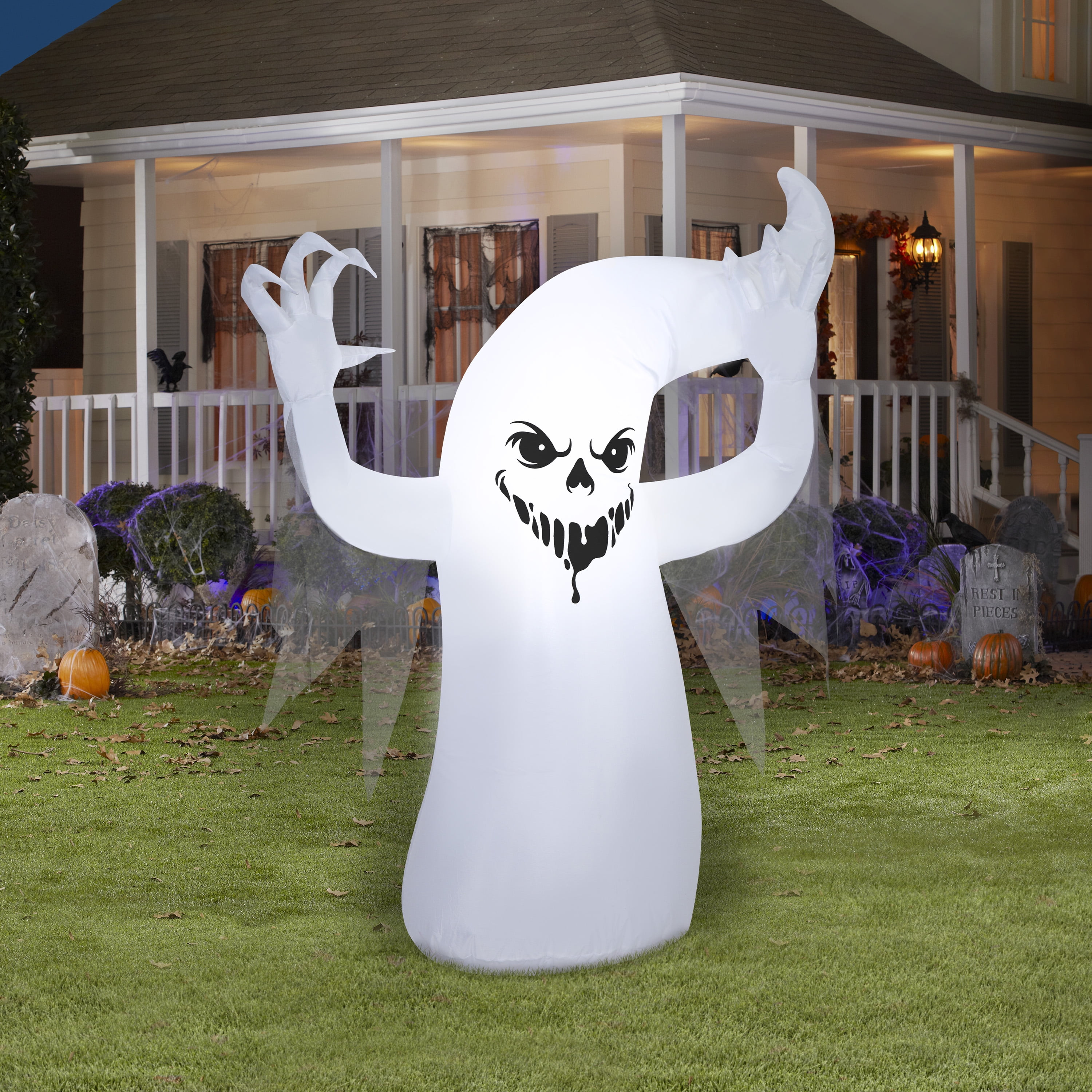 Scary Ghost Airblown Yard Inflatable, Multicolor, 4', Halloween by Way To Celebrate