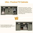 thumbnail image 5 of Heynemo Farmhouse TV Stand for 65+ Inch TV, Tall Entertainment Center with Storage Cabinets and Sliding Barn Doors, Mid Century Modern Media TV Console Table for Living Room (Light Rustic Oak), 5 of 6