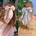 thumbnail image 3 of YooGuoGuo Hair Bows for Women Girls 3Pcs Pink Red Rose Red Silky Satin Large Bows Hair Clip Oversized Hair Ribbons Long Tail Big Bows Hair Accessories, 3 of 9
