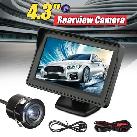 Rearview Backup Camera & Monitor Driving Assist System, 4.3 TFT LCD Car Parking Monitor + Night Vision Cam, 4.3