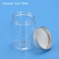 thumbnail image 4 of Uxcell 3oz/ 100ml Round Plastic Jars with Silver Aluminum Screw Top Lid 8Pack, 4 of 5