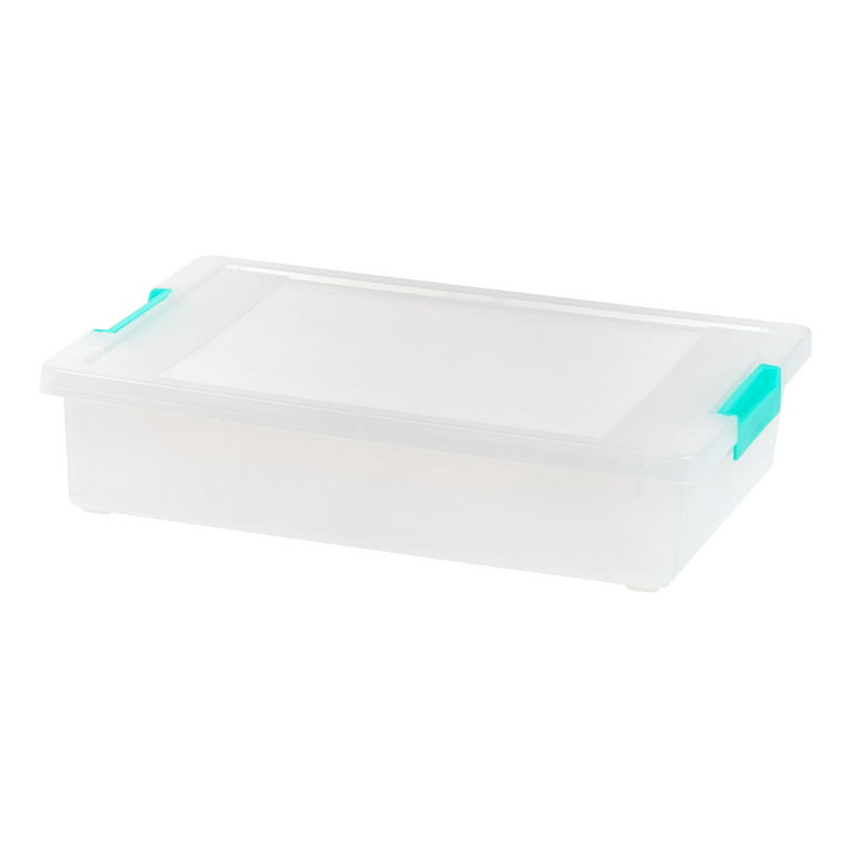 Vcansay 20 Quart Plastic Clear Storage Latch Box, Lidded Storage Bins, 4  Packs