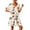 Pink, variant on LYEAA Womens Halloween Nightgown V Neck Short Sleeves Ghost Print Sleep Dress Ruffle Comfortable Sleepwear with Pocket Pink 2XL