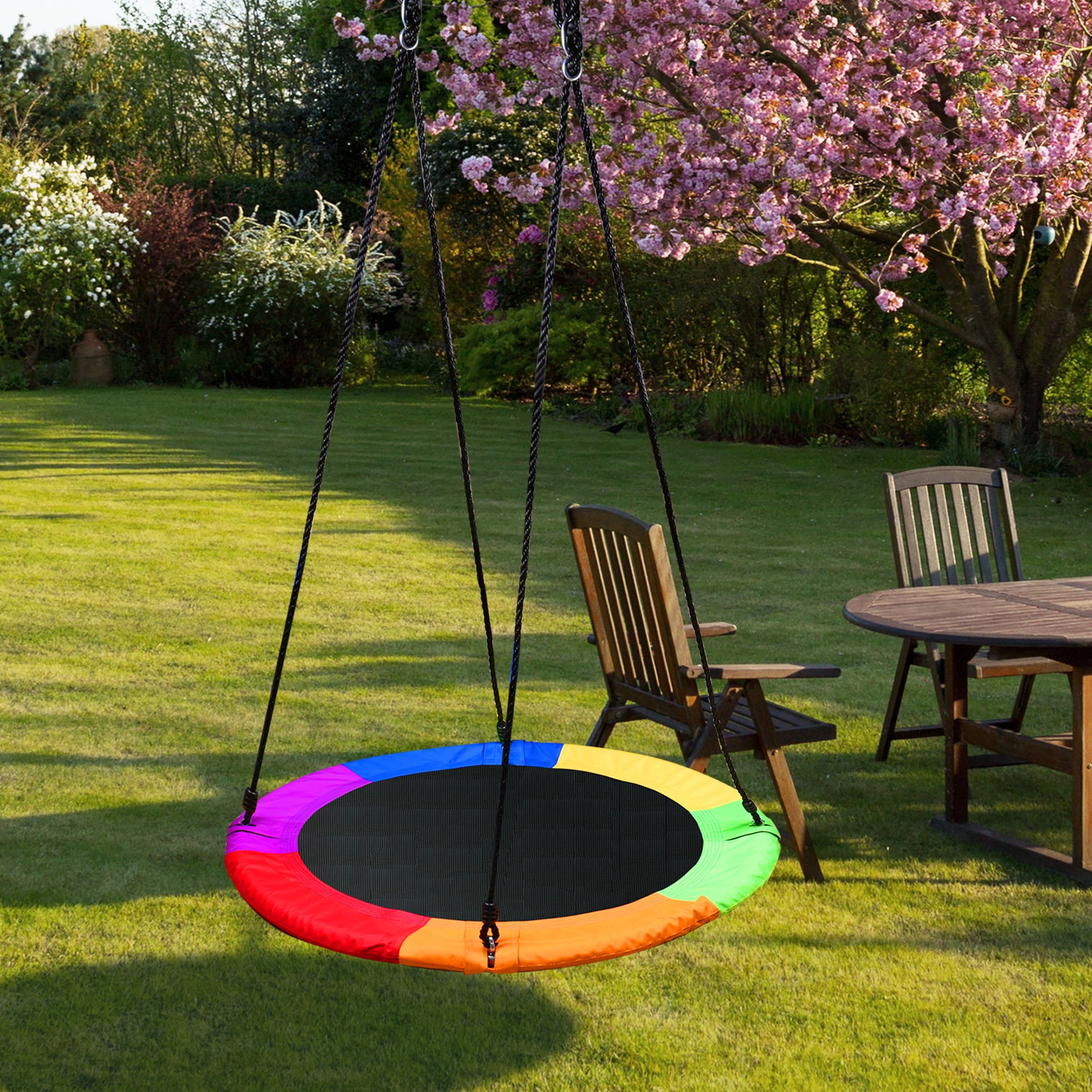 Maxi... Details about   MaxKare 41'' Tree Swing Saucer Spider Swing Detachable Nylon Rope Swing 