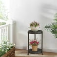 thumbnail image 5 of LiUMX Multi-Tier Plant Stand for Indoor Plants | 2-Layer Metal Flower Pot Display Shelf with Trays | Home Garden Office Decor in White or Black, 5 of 5