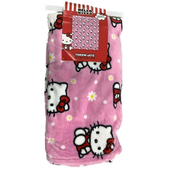 Jay Franco & Sons, Inc. Hello Kitty Blankets and Throws Pink with Daisies, 46"x60"