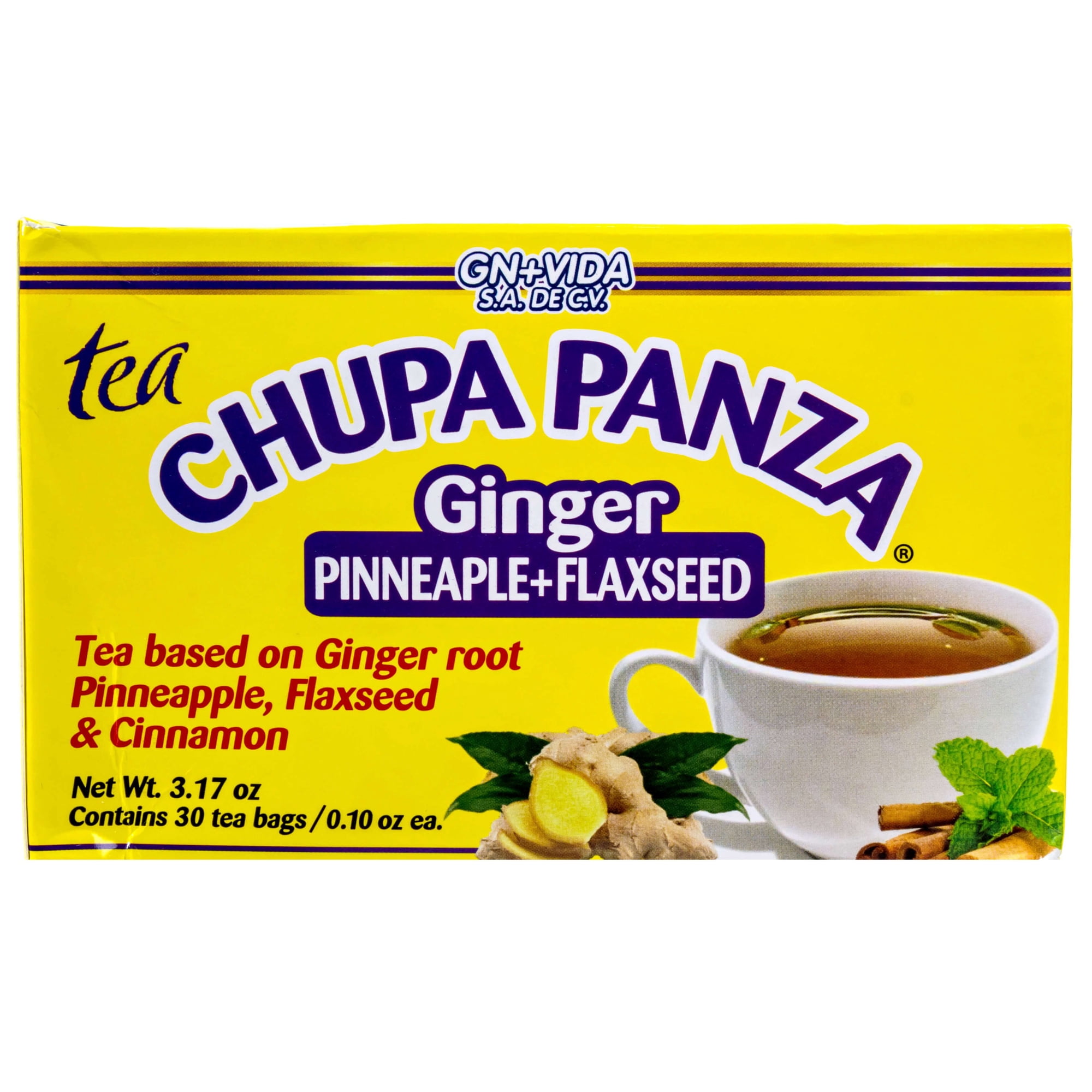 Chupa Panza Detox Diet Tea Jengibre Te Chupa Pansa para Perdida de Peso - 30 ct