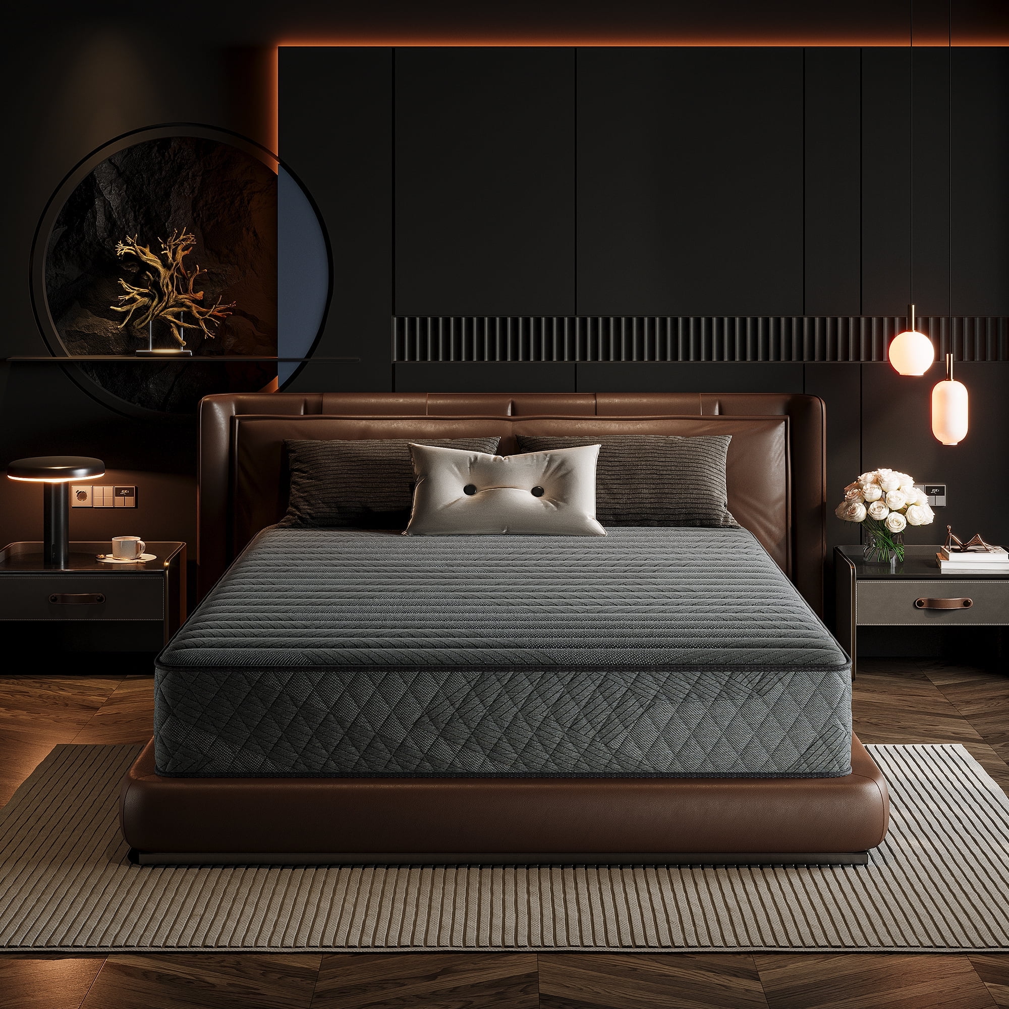 Full mattress, 10-inch gel memory foam king mattress for cooling sleep and pressure relief, medium plush texture for breathability, comfort and well-being