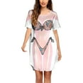 thumbnail image 1 of Fankiway Chemise de Bikini pour Femmes Couverture Manches Courtes Imprimé Bikini Mignon Robe T-Shirt Ample Robes d'Été pour Femmes Robes pour Femmes Grande Taille Liquidation, 1 of 4