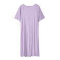 thumbnail image 4 of Xixinqiwan Women's Plus Size Nightgown Modal Cotton Nightdress Short Sleeve Sleepwear Summer V Neck Long Nightwear Purple XL, 4 of 6