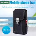 thumbnail image 3 of Riñonera para hombre, bolso de lona para teléfono, cinturón con cremallera, riñonera (estilo 1), negro, 3 uds., 3 of 5