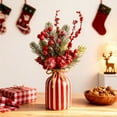 thumbnail image 4 of Artificial Christmas Picks with Berries,Holiday Greenery Stems for Floral Arrangements,DIY Crafts,Christmas Tree Decorations,Winter Centerpieces and Home Holiday Decor, Pine Branches, 4 of 4