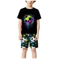 thumbnail image 5 of Gubotare Boy Pajamas Summer Little Boy Pajama Set Cotton Sleepwear Short Sleeve Pjs 9T 10T (Green,9-10 Years), 5 of 6