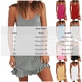 thumbnail image 3 of Women's Summer Slip Dress Adjustable Spaghetti Strap V-Neck Ruffle Hem Loose Casual Mini Dress Hot Pink-A L(L), 3 of 6