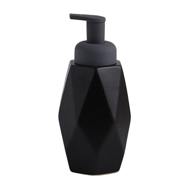 Dispensador de jabón de cerámica de 1 pieza, loción, gel de ducha, bomba manual de loción. B negro