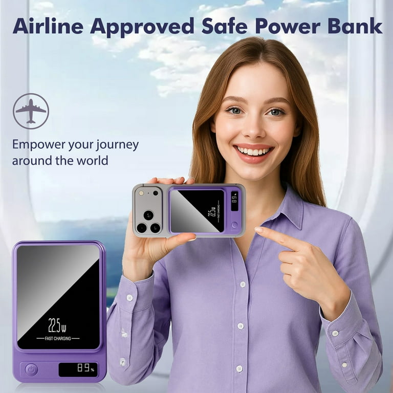 chicarygo Wireless Power Bank, 10000mAh, Magnetic Fast Charging