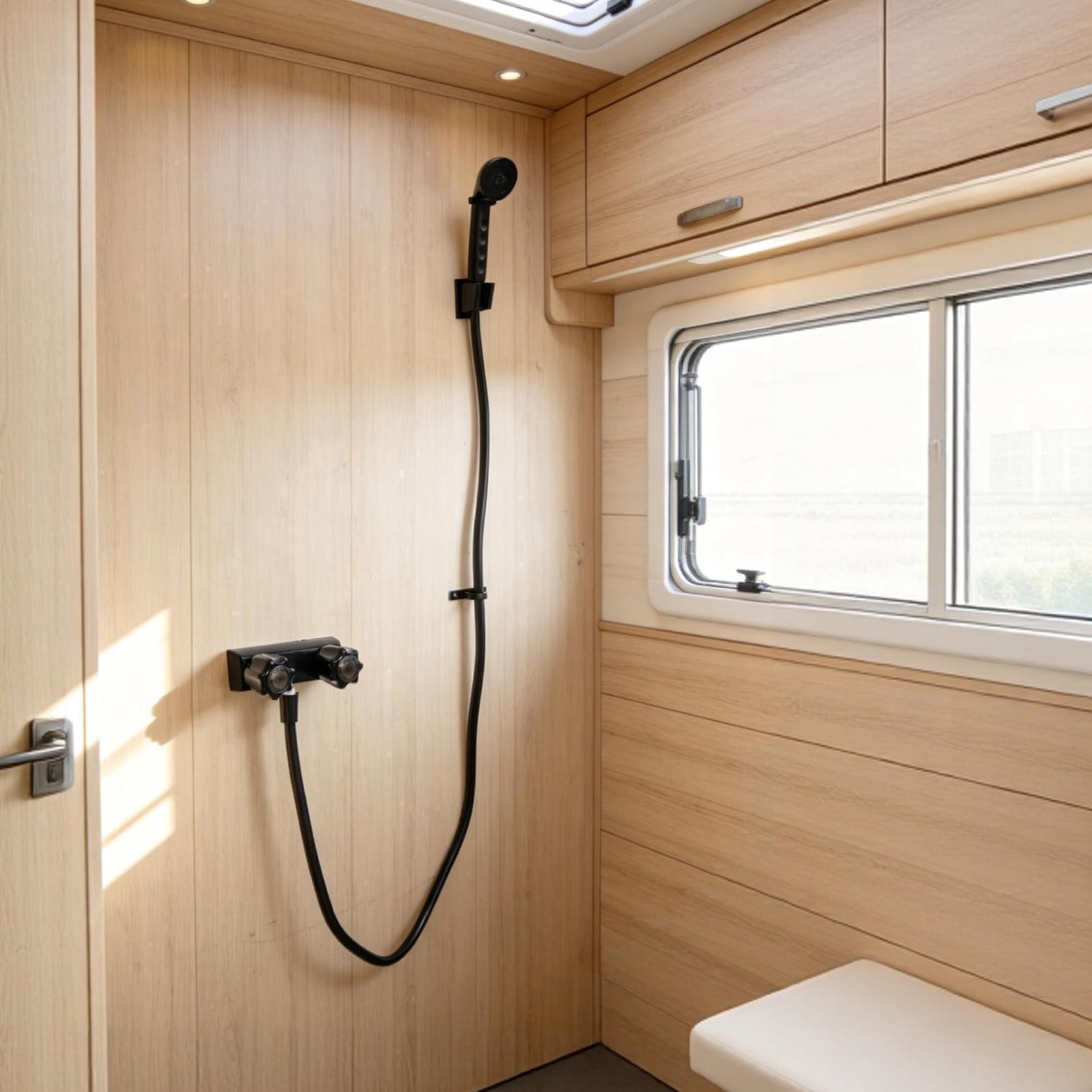RV Shower Faucet with Handheld Showerhead and Hose 4" Metal Shower Set Leak Resistant for RV Camper Motorhome Travel Trailer (Indoor/Outdoor Use)