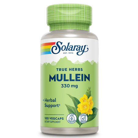 Solaray Mullein Leaf  Herbal Support for Healthy Respiratory and Bronchial Function  Vegan  100 Vegcaps