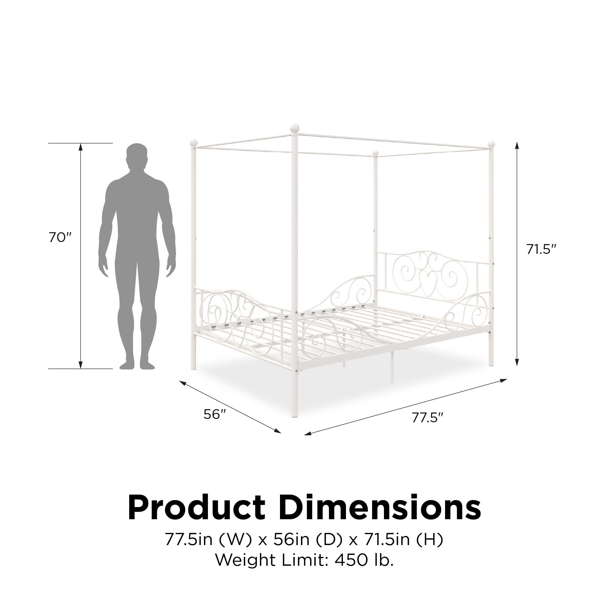 DHP Canopy Metal Bed, Full, Off White