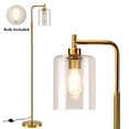 thumbnail image 4 of DingLiLighting Tall Pole Arc Floor Lamp with Hanging Glass Shade, Industrial LED Floor Tree Lamps, Brass Metal Standing Floor Lamp for Living Room, Bedroom, Office, E26 Base, Gold, 4 of 9