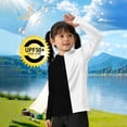 thumbnail image 5 of MKOSPLRT Beach Pool Kids Sun Protection Shirt UPF50+ Long Sleeve Hoodie with Thumbholes Color Block Quick Dry Lightweight Summer Shirts Black 15-16 Years, 5 of 6