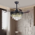 thumbnail image 6 of KPIBEST Crystal Chandelier Fan 42" Dimmable Fandelier Modern Black Ceiling Fans with Lights and Remote for Bedroom Dining Room Living Room, 3 Light Color, 6 of 9