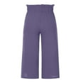 thumbnail image 3 of PENGXIANG Women Ruffled Wide-leg Pants  Summer Casual Loose High Waist Solid Color Trousers, 3 of 4
