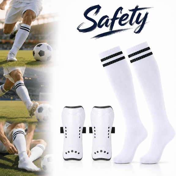 Ustris Soccer Shin Guards for Youth Kids Toddler, Protective Soccer Shin Pads & Sleeves Equipment - Football Gear for 6-12 Years Old Children Teens Boys Girls (White)