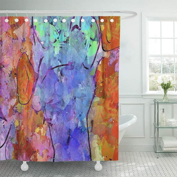 PKNMT Colorful Abstract Oil Painting on Canvas Multicolored Bright