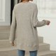 thumbnail image 5 of Jersey ligero de manga larga y cuello redondo para mujer - Jersey túnica informal, poliéster de color liso, tallas S-XXL para el otoño, 5 of 7