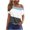 Sky Blue, variant on 2025 Criss-Cross One Shoulder Tops Womens Sexy Cold Shoulder Shirts Casual Short Sleeve Tees Summer Vacation Blouses