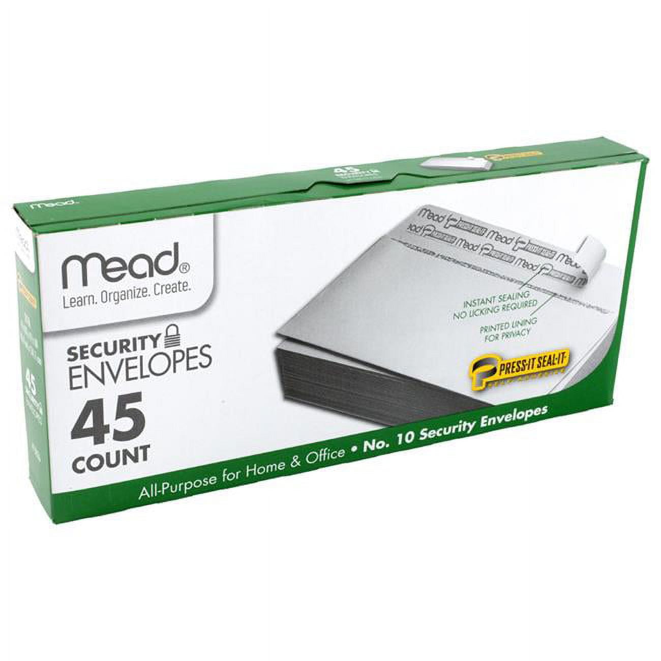 Mead Press-It Seal-It Security Envelopes, #10, 45 Per Box, 12 Boxes