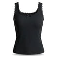 thumbnail image 7 of Bixock Women Built-in Bra Tank Tops Solid Color Square Neck Lace Sleeveless Wireless T Shirta Bras With Padded Cups Daily Bras, 7 of 7