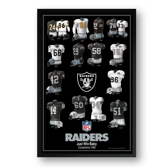Las Vegas Raiders 14" x 20" Uniform Heritage Framed Art Print