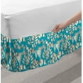 thumbnail image 2 of Botanical Bed Skirt, Autumn Branches and Leaves Fall Season Foliage Plants Herbs Blossom Beauty, Elastic Bedskirt Dust Ruffle Wrap Around for Bedding Decor, 4 Sizes, Cocoa Turquoise, by Ambesonne, 2 of 2