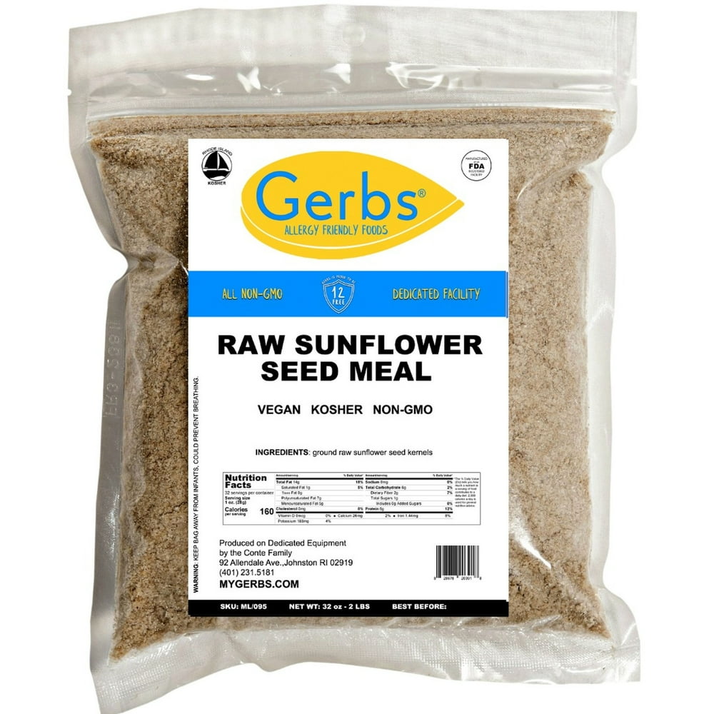 Ground Raw Sunflower Seed Meal By Gerbs 2 LBS Top 14 Food Allergen