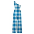 thumbnail image 6 of Winter Tank Jumpsuit for Women Smocked Wide Leg Rompers with Pockets Bohemian Ruffed O-Neck Straight Leg Capri Overalls, 6 of 6