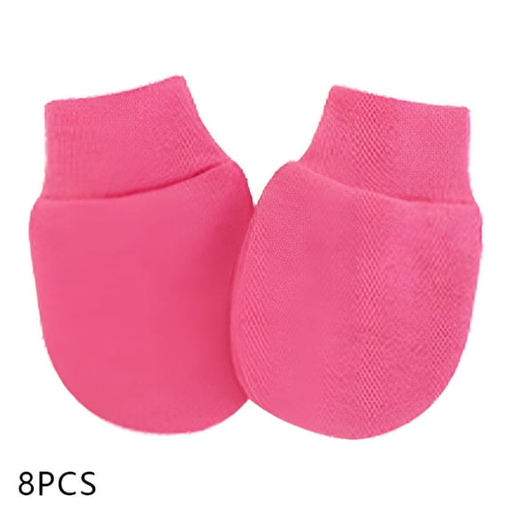 TELOLY 8Pcs Baby Mittens,Suitable for All Seasons Baby Mittens Newborn,Soft and Cozy Newborn Mittens No Scratch,Red